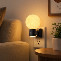 Veilleuse 3D LOHAS en forme de boule, à brancher, lumière blanche chaude, 3 niveaux de luminosité, veilleuses décoratives en forme de lune pour les chambres d'enfants et d'adultes