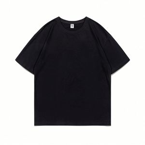 Design Custom Summer Short Sleeve <b>T</b>-shirt Pure Cotton Men's Loose Top Round Neck Solid Color <b>T</b>-shirt - Product Image 2