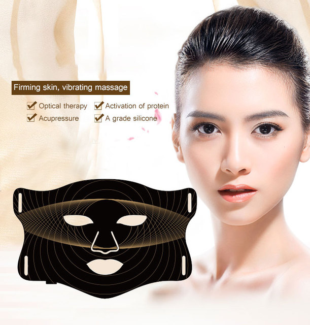 Factory Supply Flexible Silicone LED Face Neck Mask Red Light Photon Therapy Mask Skin Rejuvenation Anti-Aging LED Facial Masks