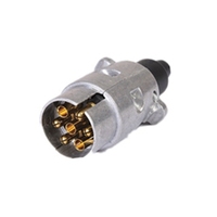 Prise de remorque de type européen 12V 7P avec broches en cuivre et boîtier en plastique/aluminium