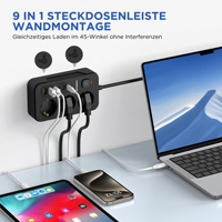 Multiprise européenne 3USB 3Type-C prise à trois fentes noir multi-trous commerce électronique commerce extérieur prise standard européenne transfrontalière