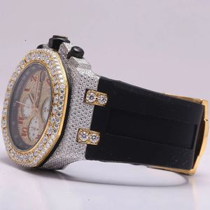 Montre-bracelet pour homme, chronographe analogique à quartz, boîtier rond en acier inoxydable, bracelet en caoutchouc de silicone sportif, modèle BJ-01 - Product Image 4