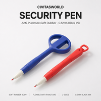 Stylo de sécurité souple en caoutchouc anti-coupure flexible 0,5 mm avec logo personnalisé pour institutions, vente en gros