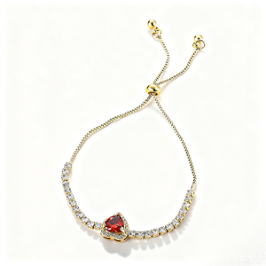 Hochzeit Herz Diamant Mode Kette & Link Armbänder Vergoldet Kupfer Tennis Verstellbar Kostbares Armband Frauen Mädchen Schmuck - Product Image 1