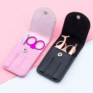 Mulheres Pinças Storage Case Maquiagem Ferramentas Bag Profissional Aço Inoxidável Sobrancelhas Pinças Set com PU Leather Travel Case - Product Image 5