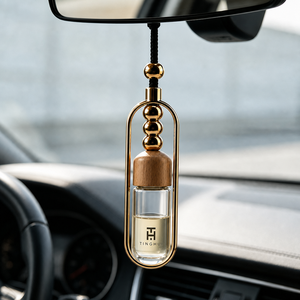 Flacon diffuseur de parfum vide en verre pour voiture 5ml/7ml/10ml, sérigraphié, à suspendre, pour huiles essentielles, avec boîte et bouchon en bois - Product Image 5