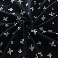 Tissu en soie de mûrier 100% pure, georgette-velours, jacquard papillon-fleur, bleu marine foncé, largeur 140 cm, velours de soie de luxe