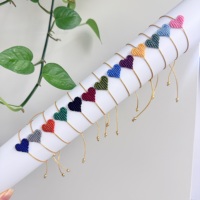Pulseras de Cuerda Trenzada Minimalistas con Corazón de Macramé, Hechas a Mano con Hilo Encerado, Regalo de Joyería para Parejas, Color Sólido, Estilo Original y Moderno