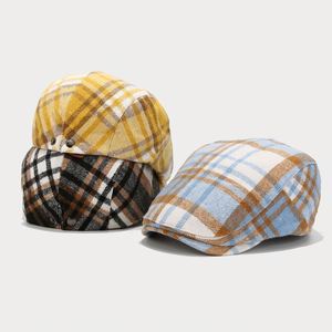 Autumn Winter Fashion Plaid Ivy Cap <b>Hat</b> Classic England Ivy Beret <b>Hat</b> High Quality Vintage Ivy <b>Hats</b> - Product Image 4