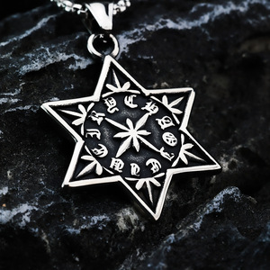 Colgante de Constelación de Estrella de Seis Puntas de Acero Inoxidable Estilo Retro Europeo-Americano, Joyería Temática, Regalo para Combinar con Ropa - Product Image 2