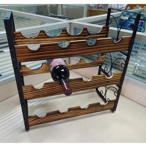 Support de stockage de vin empilable à 3 niveaux debout libre présentoir pliable en bois et métal fabrication porte-<span class=keywords><strong>bouteille</strong></span> de vin de comptoir - Product Image 5
