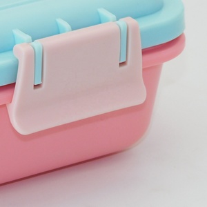 Contenedor de comida hermético a prueba de fugas de 380Ml, caja de aperitivos para niños, caja de sándwich Bento de plástico, fiambreras escolares con cuatro cerraduras - Product Image 5
