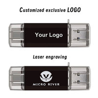 Clé USB OTG Type C avec logo personnalisé, 2 Go, 4 Go, 8 Go, 16 Go, 32 Go, 64 Go, 128 Go, USB 2.0, haute vitesse, double lecteur, vente en gros, cadeau