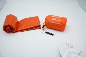 Portable Waterproof Lightweight Emergency Survival <strong>Sleeping</strong> <strong>Bag</strong> With Whistle Thermal Bivy Sack Blanket For Camping Hiking