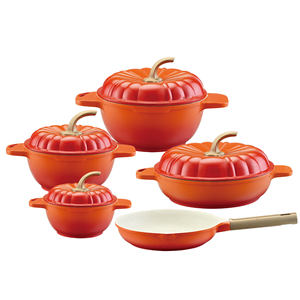 Juego de Ollas Pumpkin Pot de 9 Piezas, Antiadherente, de Aluminio, Apto para Horno, Juego de Regalo - Product Image 4