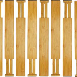 Divisori per <span class=keywords><strong>Cassetti</strong></span> in Bambù di Alta Qualità, Set da 4 Pezzi Regolabili a Molla per <span class=keywords><strong>Cucina</strong></span> - Product Image 2