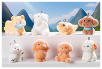 Niedliche Cartoon 3D Harte Massive Miniatur Beflockte Tiere Kleine Harz-Hunde-Katzen-Bären-Figuren Lehrreiches Spielzeug für Kinder