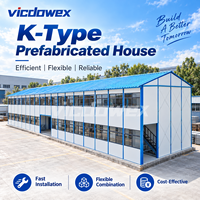 VICDOWEX Bâtiment préfabriqué contemporain à assemblage rapide de type K, panneau sandwich en acier pour camp de construction, bureau temporaire