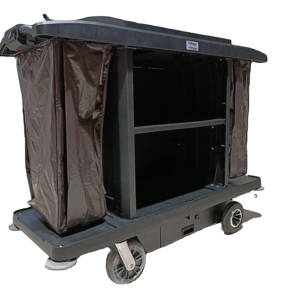 Chariot de service en plastique électrique avec isolation thermique, écologique et durable pour le nettoyage des chambres <span class=keywords><strong>d</strong></span>'hôtel - Product Image 2