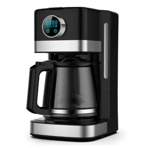 Rvs Automatische Italiaanse Espresso 1.5L 12 Cups Warm Houden Kleine Drip Koffiezetapparaat Machine