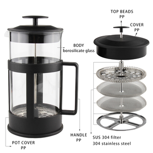 Fabricant d'équipement d'origine Couleur Presse française Cafetière manuelle <span class=keywords><strong>Filtre</strong></span> écologique en acier inoxydable Cafetière à haute teneur en borosilicate - Product Image 2
