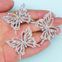 Autocollant papillon 3D en strass brillant, papillon creux, strass pour la décoration de vêtements, accessoires de cheveux, bricolage