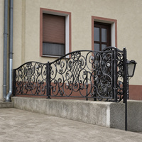 Rampe en fer forgé sur mesure, balustrade, main courante |   Revêtement en poudre pour balcon de villa, terrasse, bricolage |   OEM ODM