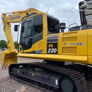 Excavatrice sur chenilles Komatsu PC220 d'occasion, 22 tonnes, godet de 1,1 m³, marque japonaise, grande excavatrice de construction d'origine, faible nombre d'heures, certifiée CE - Product Image 3