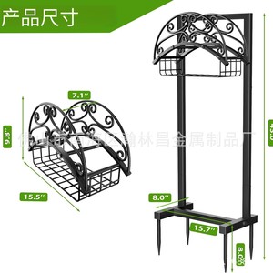Heavy Duty Freestanding <b>Garden</b> <b>Hook</b> Storage Rack 45 Inch Black Powder Coated Outdoor Hose Holder For Patio Lawn <b>Garden</b> - Product Image 1