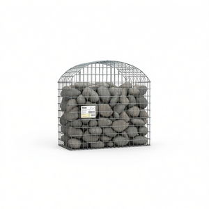 Cesto Gabion Arrotondato in Ferro Zincato 118.1x19.7x39.4 Pollici per Decorazione Giardino Esterno - Product Image 1