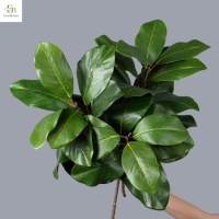 Branche d'arbre de magnolia artificielle en latex à toucher réel, 2 branches, 80 cm, feuilles vertes persistantes, pour décoration de mariage, maison, Noël