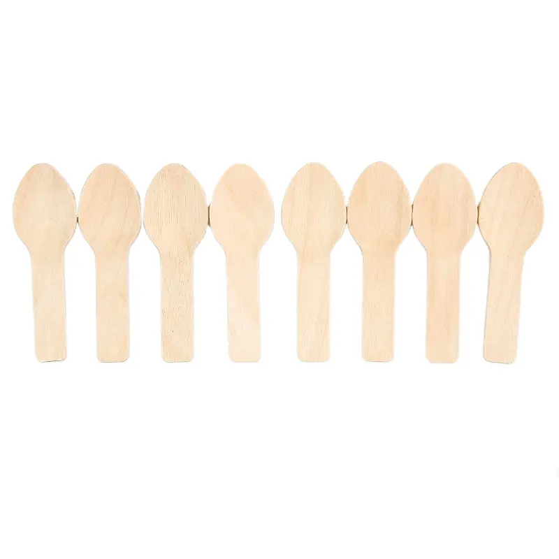 Mini Wooden Ice Cream Spoons Small Wooden Spoons Salt 110 mm Birch Spoon