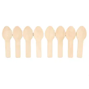 Mini Wooden Ice Cream Spoons Small Wooden Spoons Salt 110 Mm Birch Spoon