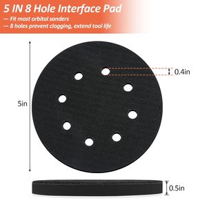 แผ่นโฟมขัด4แพ็ค5นิ้วแบบพรีเมี่ยม, แผ่นโฟมขัด8รูพร้อมอินเตอร์เฟซที่มีความหนาแน่นนุ่มห่วงตะขอฟองน้ำรองรับบัฟเฟอร์ - Product Image 4