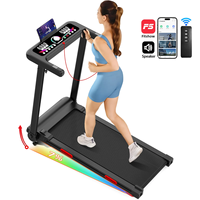 Tapis de course électrique pliable 3-en-1 RS avec inclinaison, équipement de fitness portable pour la maison, tapis de marche de bureau avec test de fréquence cardiaque