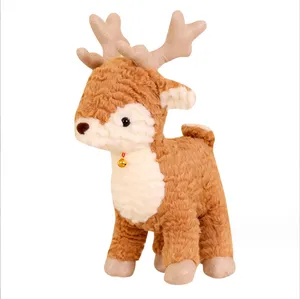 Fabricant OEM personnalisé jouet de Noël wapiti brun animal en peluche jouets en peluche cadeau de vacances peluche enfants jouer