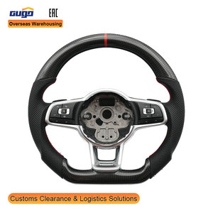<span class=keywords><strong>Volant</strong></span> GUGO MK7 pour Volkswagen <span class=keywords><strong>Golf</strong></span> MK7 2015, en fibre de carbone ou en cuir avec chauffage - Product Image 1