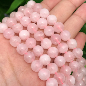 Perline di <span class=keywords><strong>Quarzo</strong></span> <span class=keywords><strong>Rosa</strong></span> Naturale Madagascar A+ Rotonde per Creazione di Gioielli Fai-da-Te, Braccialetti e Collane - Product Image 1