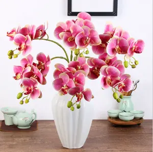 Toptan Phalaenopsis ev düğün dekorasyon 3D baskı sahte kelebek orkide çiçek gerçek dokunmatik lateks yapay orkide