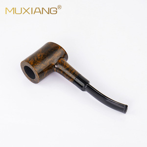 Muxiang Wooden Smoking Pipe Bent Type 9mm Filter Handmade Briar Wood Tobacco Pipe - Product Image 3