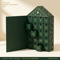 Boîte de calendrier de l'avent personnalisée de luxe avec logo, vide, en carton de luxe, pelliculage mat, pour emballage de cosmétiques et de produits de beauté, compte à rebours