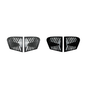 BMW Louvered Triangular Window Stickers Piano Black Carbon Fiber Texture 2011-2019 Adhesive <b>Car</b> <b>Decals</b> - Product Image 3