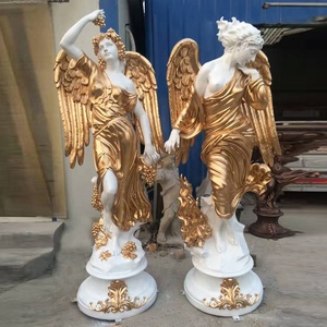 <span class=keywords><strong>Angelo</strong></span> in ginocchio in bronzo religioso europeo con statua ad ala per la decorazione della chiesa o del giardino - Product Image 6