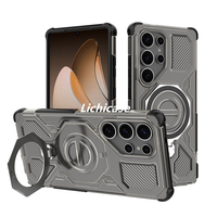Étui de protection transparent texturé anti-collision Lichicase avec recharge sans fil pour Samsung M36 A55 S25FE