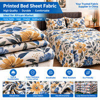 Tissu tissé imprimé brossé 100 % polyester doux antistatique 75 GSM, prix usine, pour draps de lit et matelas, textile de maison