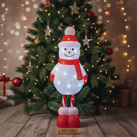LED Weißer Weihnachts-Schneemann Motiv 3D Pop-up Zusammenklappbare Leuchte IP44 Wasserdicht Manuelle Steuerung Außen Garten Hof Feiertagsbeleuchtung