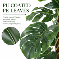 Monstera artificiel réaliste en PE de 210 cm en pot – Écologique et résistant aux UV pour la décoration intérieure moderne, idéal pour les anniversaires et Pâques