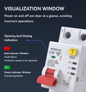 Новый дизайн 32A/40A/63A AFDD 2P 63A RCBO 16-ампер Автоматический выключатель Mcb устройства обнаружения дуговых неисправностей - Product Image 5