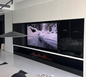 Meuble TV moderne de luxe en bois massif, design simple, unité murale pour la maison, la salle à manger, la chambre à coucher, l'hôtel avec rangement mural complet - Product Image 2