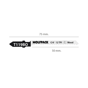 Lame per seghetto elettrico per legno, taglio fine, 5 pezzi. Lama in Cromo Vanadio 58. Attacco a T Universale - Product Image 2